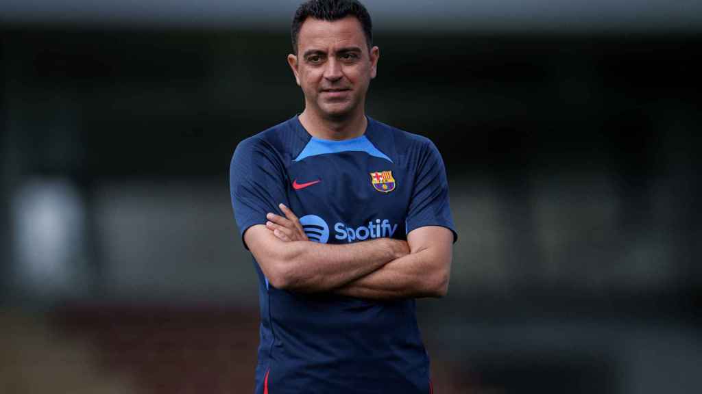 Xavi Hernández, durante un entrenamiento con el FC Barcelona / FCB