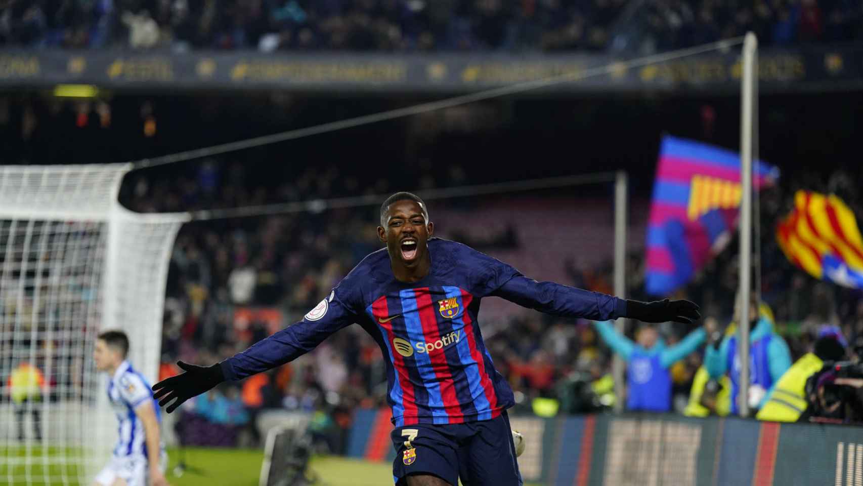 Dembelé celebra su gol ante la Real Sociedad / EFE