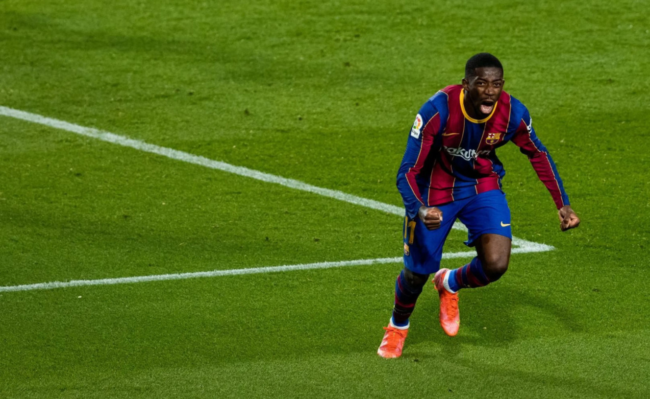 Dembelé, celebrando un gol con el Barça, será uno de los protagonistas del duelo contra el Atlético / FCB