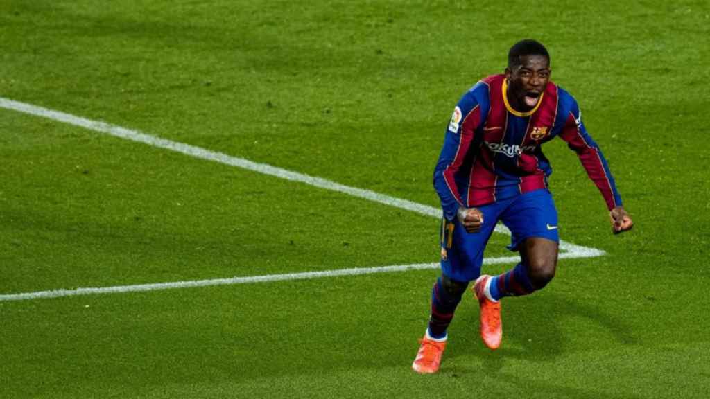 Dembelé, celebrando un gol con el Barça, será uno de los protagonistas del duelo contra el Atlético / FCB