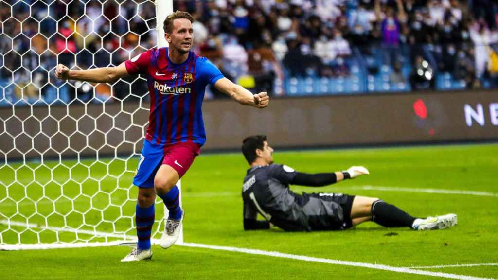 Luuk de Jong celebra su gol al Real Madrid / FCB