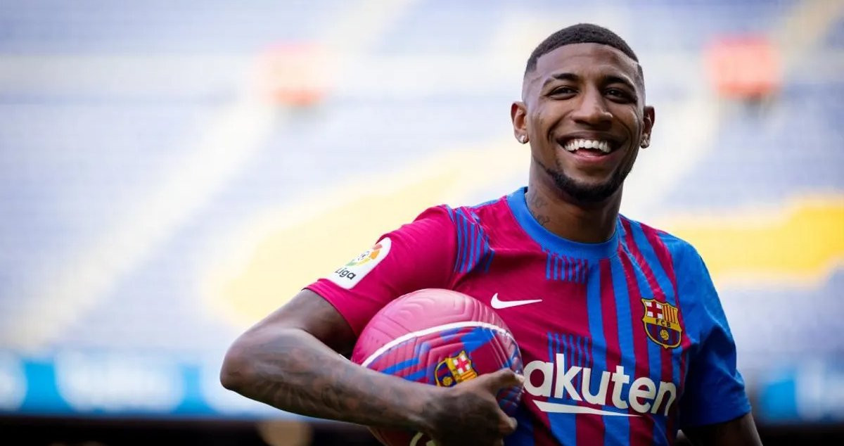 La sonrisa de Emerson en su presentación con el Barça / FCB