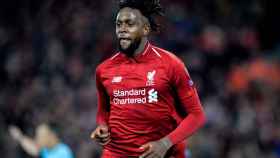 Divock Origi celebra el cuarto gol del Liverpool ante el FC Barcelona, en la Champions de 2019 / EFE