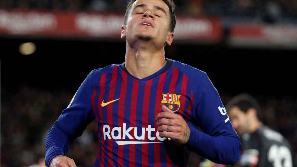 Philippe Coutinho lamenta una ocasión fallada con el FC Barcelona / EFE