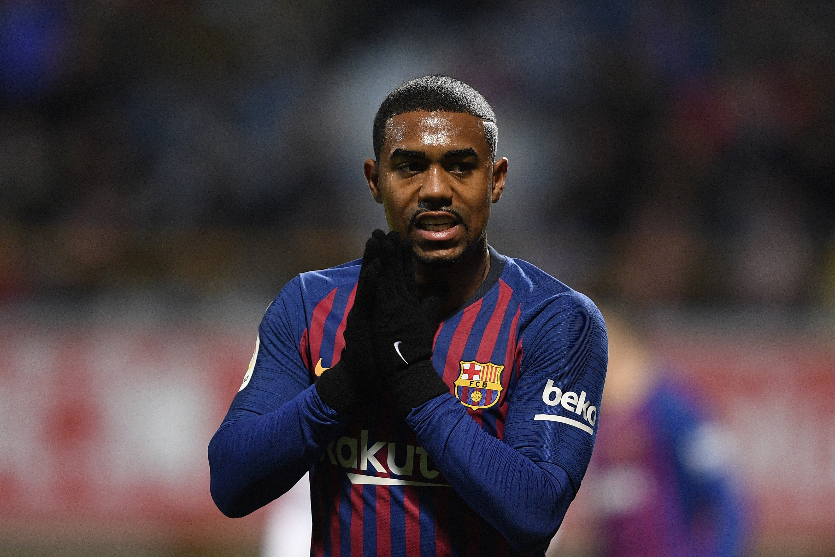 Malcom lamentando una ocasión con el Barça / EFE