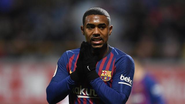 Malcom lamentando una ocasión con el Barça / EFE