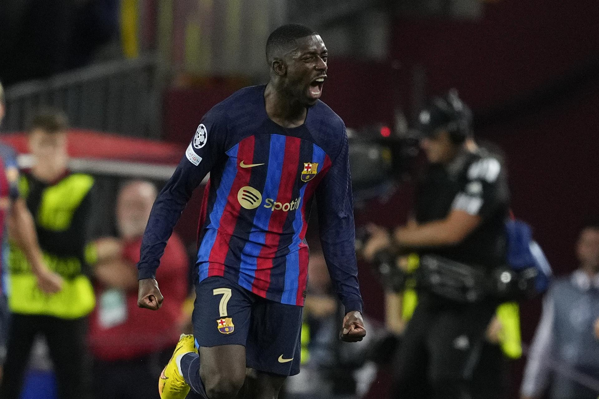 Dembelé celebra su gol al Inter