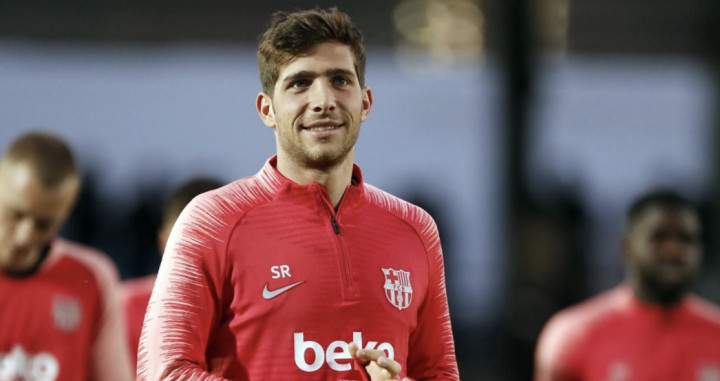 Una foto de Sergi Roberto durante un entrenamiento del Barça / FCB