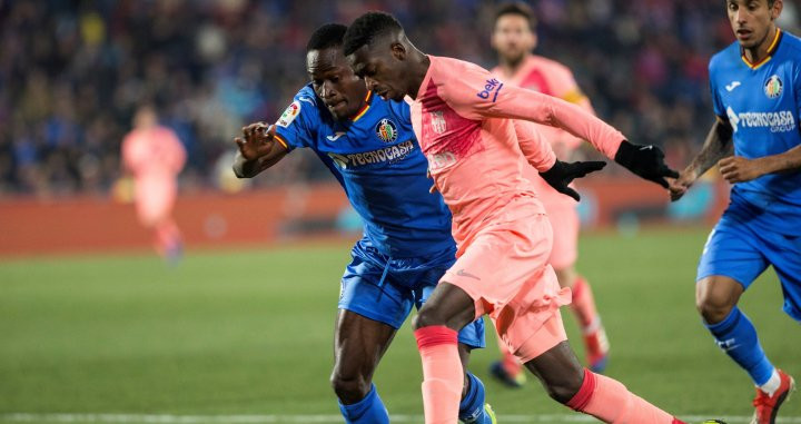 Una foto de Dembelé durante el partido frente al Getafe / EFE