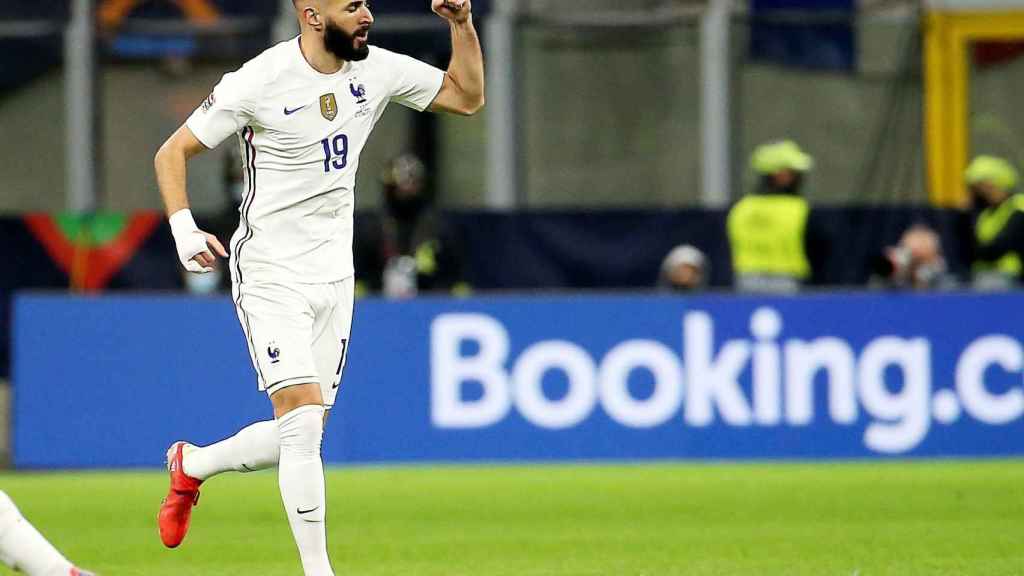 Benzema celebrando el gol de Francia contra España / EFE