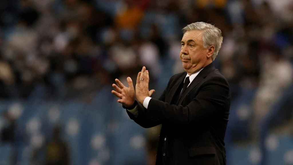 Carlo Ancelotti, entrenador del Real Madrid, en la semifinal contra el Barça / EFE