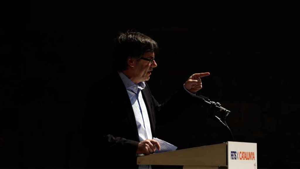 El presidente del Govern, Carles Puigdemont, en un acto político el sábado.