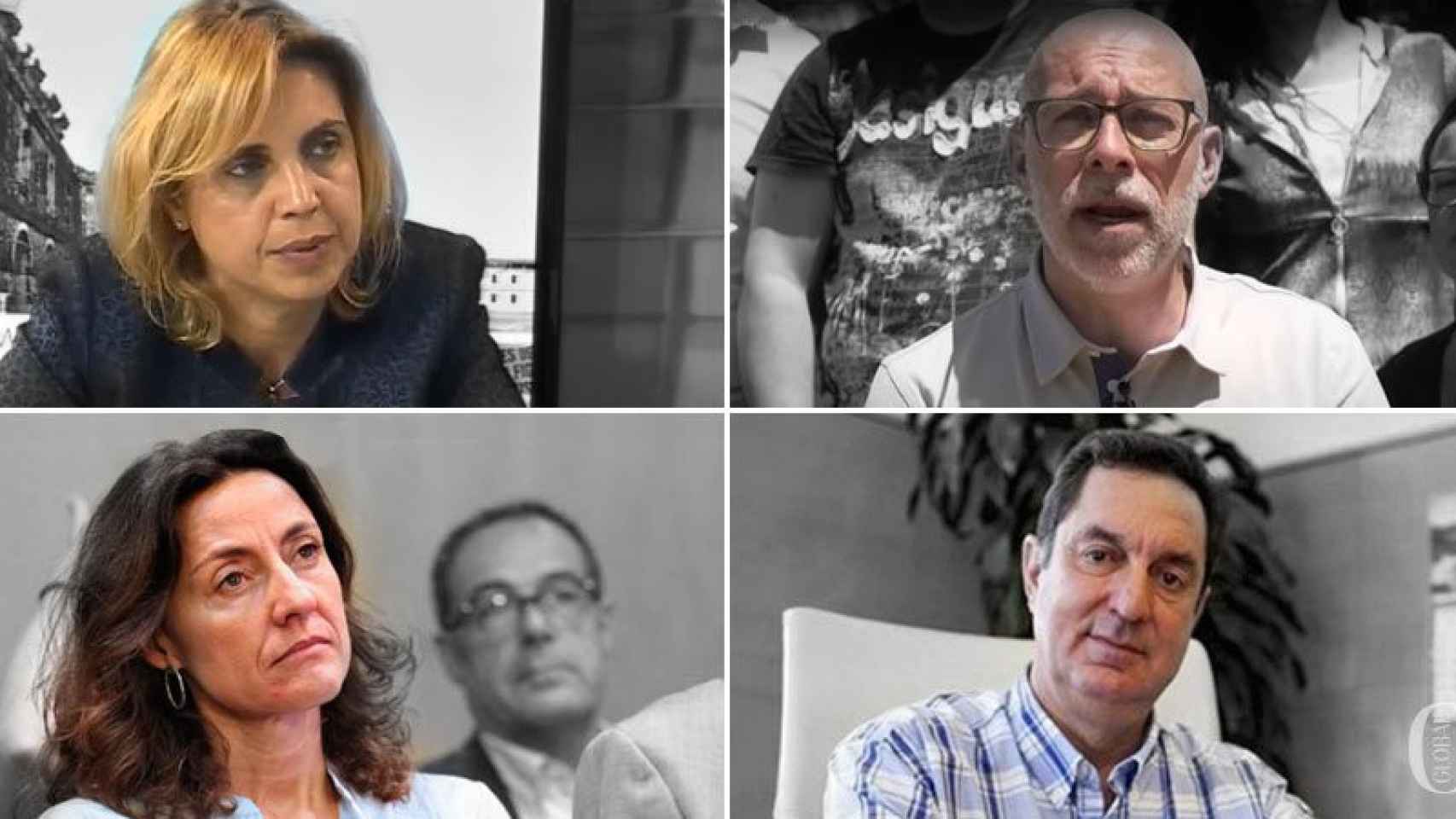 Los cuatro alcaldes de los ayuntamientos investigados (de izquierda a derecha y de arriba a abajo): Marta Felip (Figueras), Francesc Deulofeu (Sant Celoni), Mercè Conesa (Sant Cugat) y Romà Codina (Lloret de Mar)