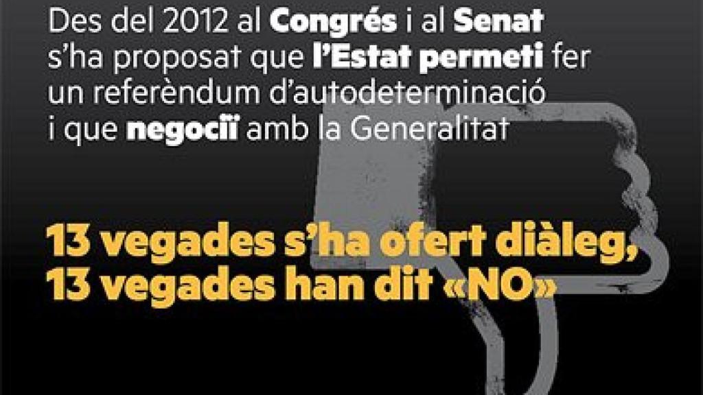 Uno de los carteles editados por ERC en la campaña #13vegadesNo