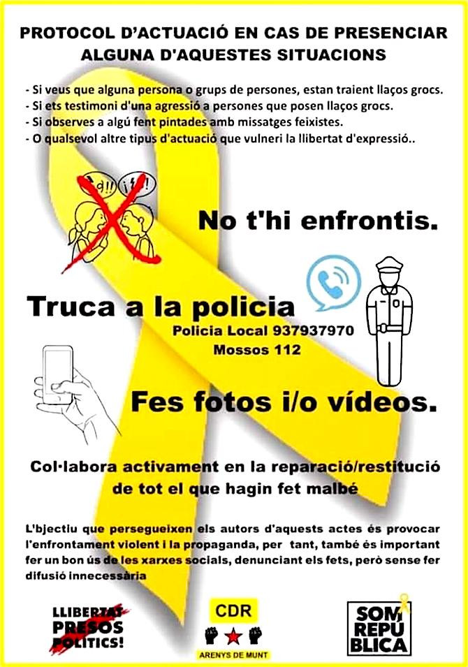 Protocolo de actuación para los independentistas en situaciones de posible violencia / CG