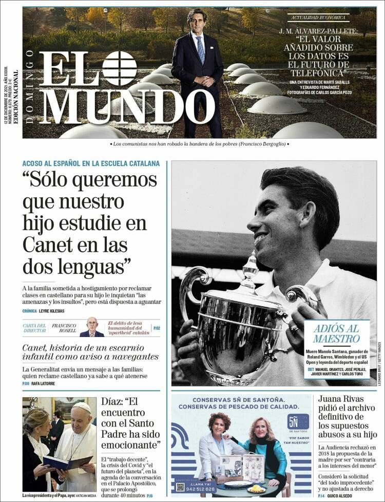 Portada de 'El Mundo' del 12 de diciembre de 2021 / KIOSKO.NET