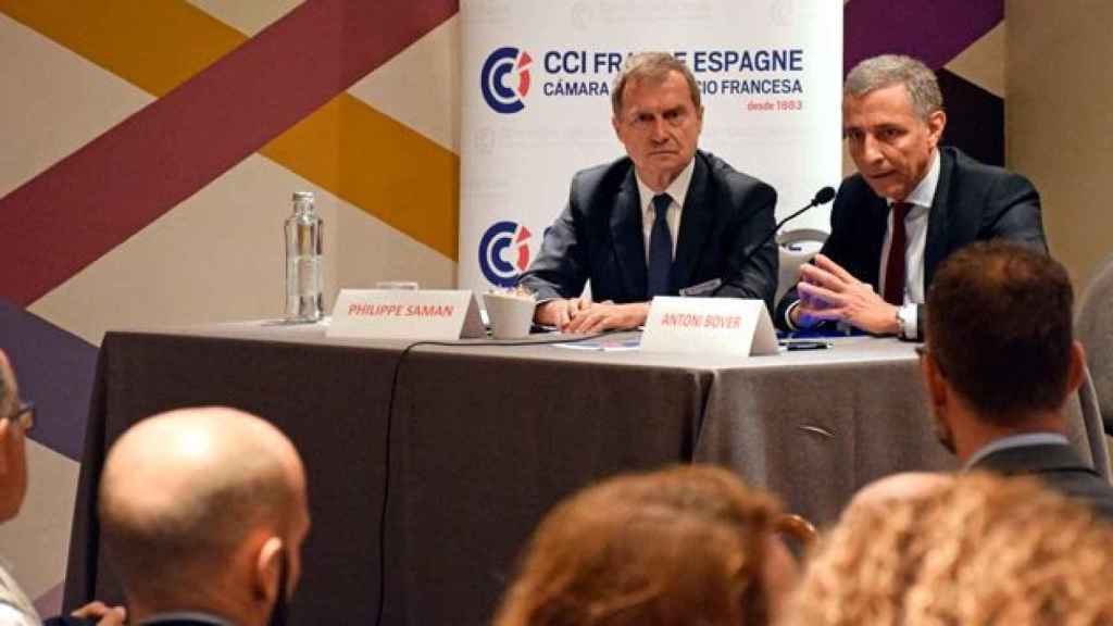 Antonio Bover y Philippe Saman, presidente y director de la Cámara de Comercio e Insutria Francesa de Barcelona en el monográfico sobre el 'procés' / CG