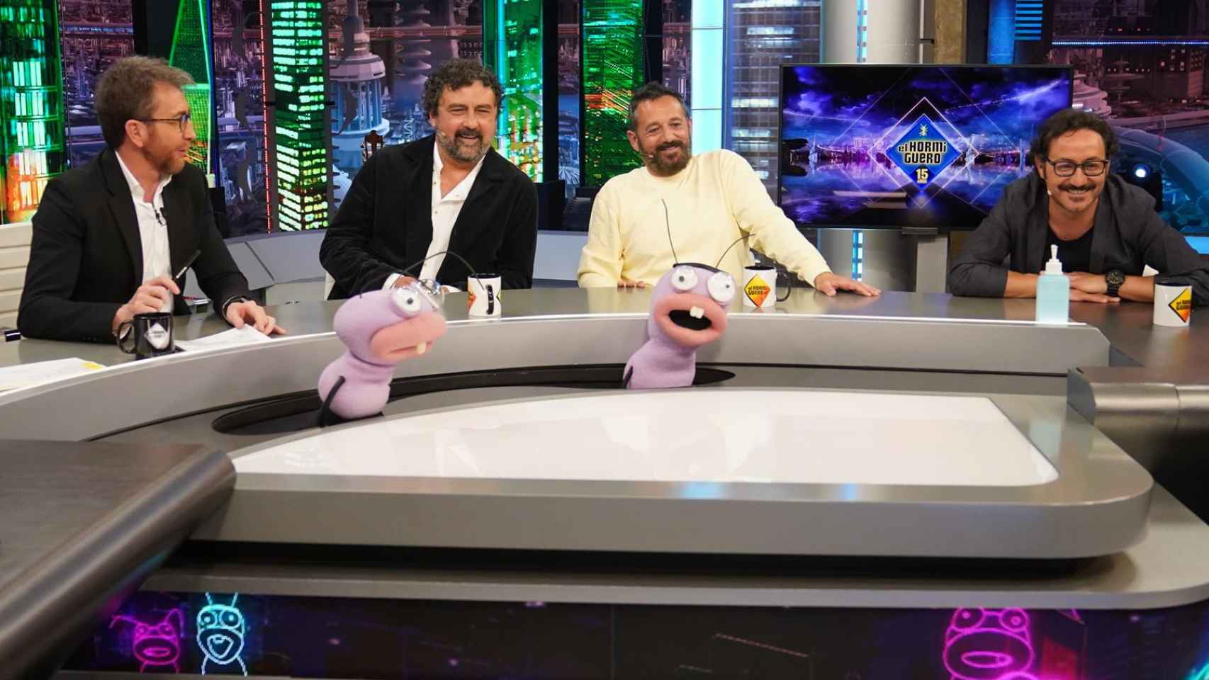 Los actores Paco Tous, Pepón Nieto y Carlos Santos en el plató de 'El Hormiguero' / ATRESMEDIA