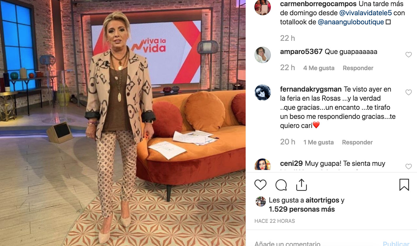 Las redes critican a Carmen Borrego por su físico y estilismo / INSTAGRAM