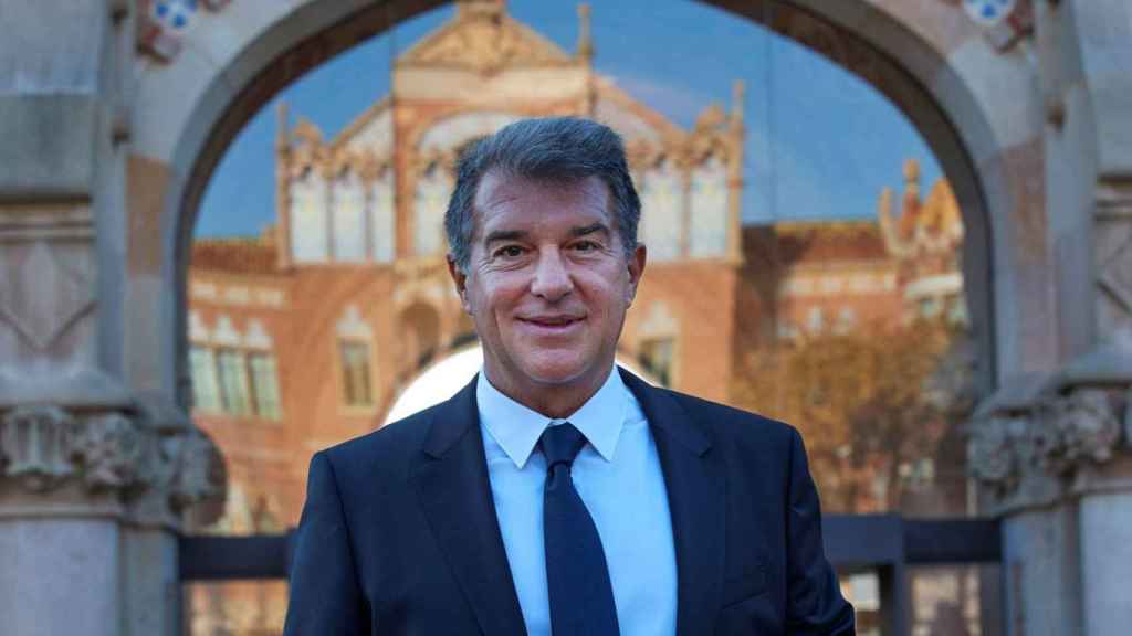 Joan Laporta en el hospital de Sant Pau