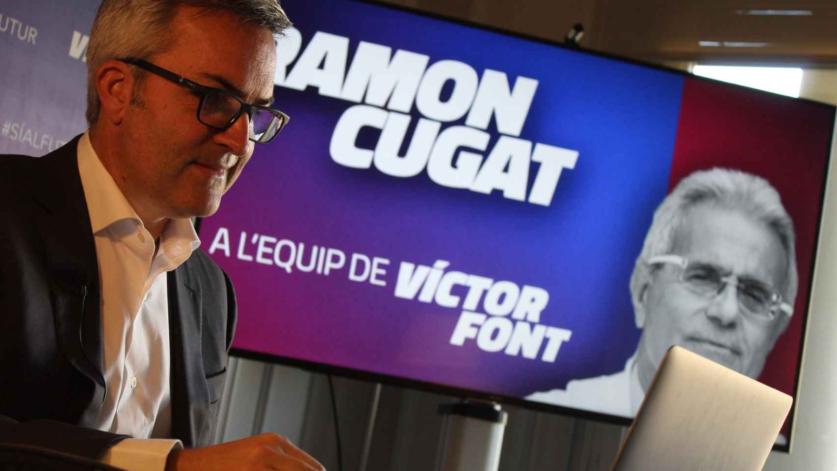 Imagen de la presentación de Ramon Cugat en la candidatura de Víctor Font / 'Sí al futur'