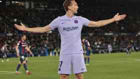 Luuk de Jong, celebrando el gol marcado contra el Levante / EFE