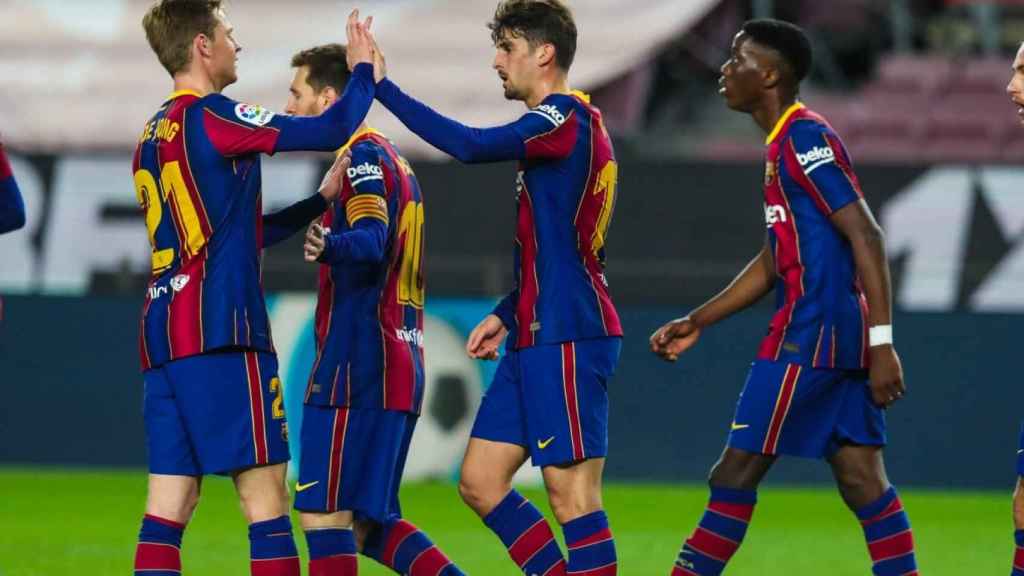 Trincao, celebrando su gol contra el Alavés | FCB