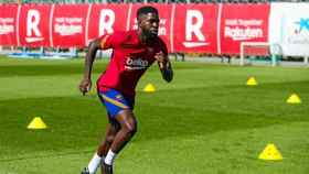 Samuel Umtiti entrenando con el Barça en pretemporada / FC Barcelona