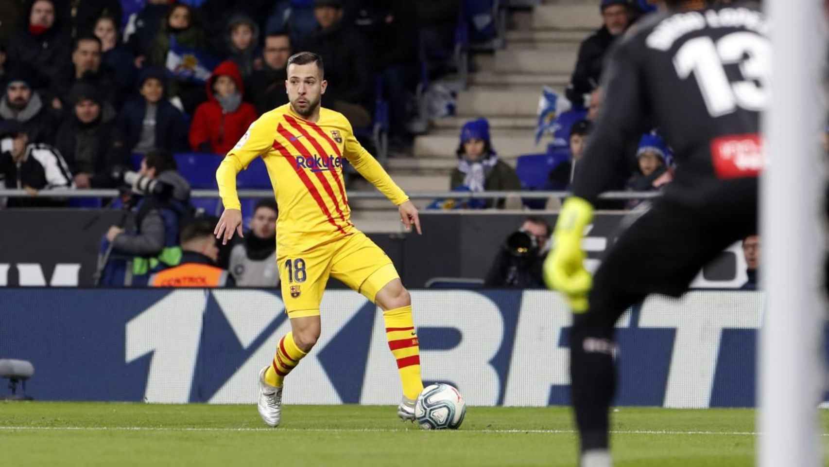 Jordi Alba, en una imagen de archivo contra el Espanyol / FC Barcelona