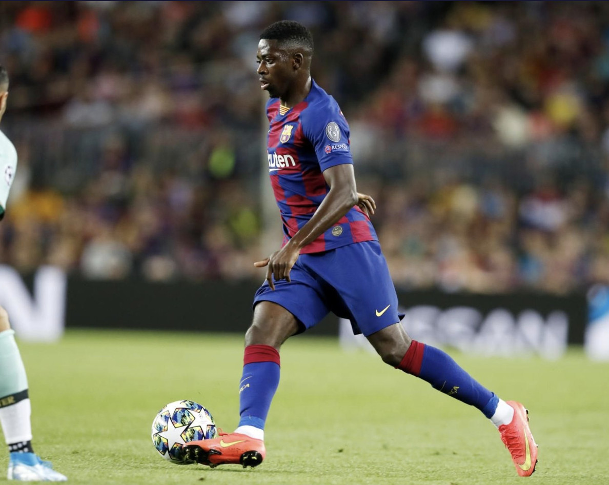 Una foto de Dembelé durante el partido contra el Inter de Milán / FCB