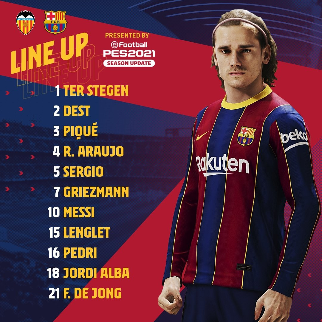 El once del Barça para asaltar Mestalla / FCB