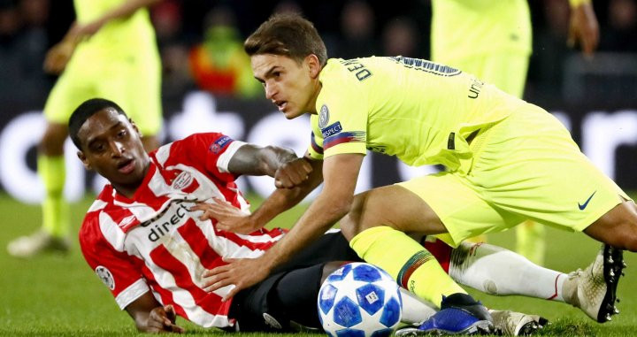 Una foto de Denis Suárez en su debut en Champions esta temporada frente al PSV / EFE