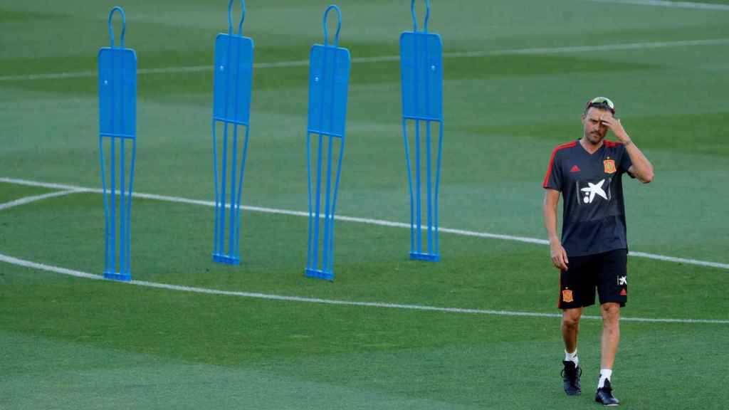 Luis Enrique en un entrenamiento con España / EFE