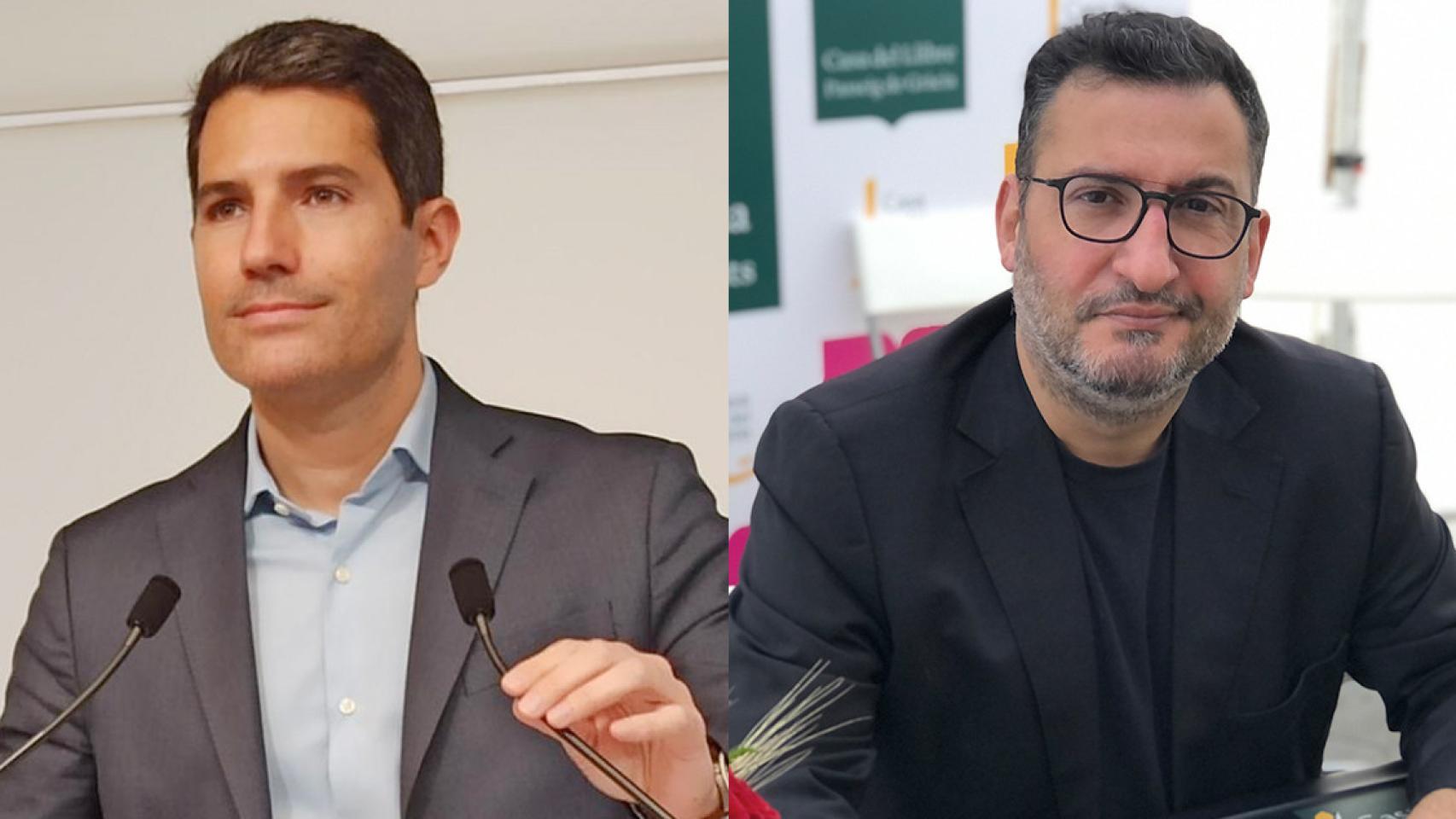 El diputado de Cs Nacho Martín Blanco (i) y el productor y presentador Toni Soler (d)