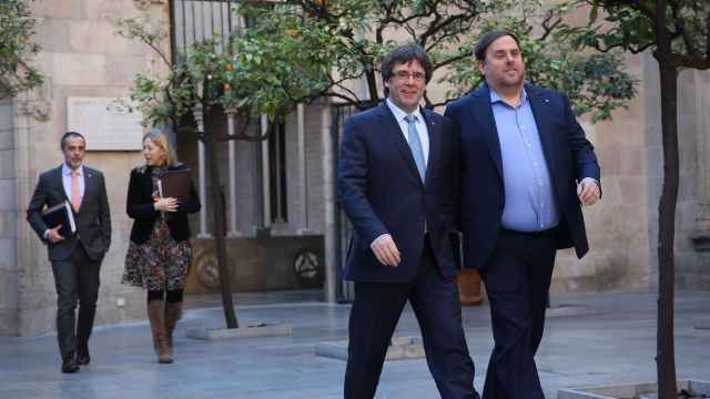 Carles Puigdemont y Oriol Junqueras, cuando eran presidente y vicepresidente de la Generalitat, respectivamente / EUROPA PRESS