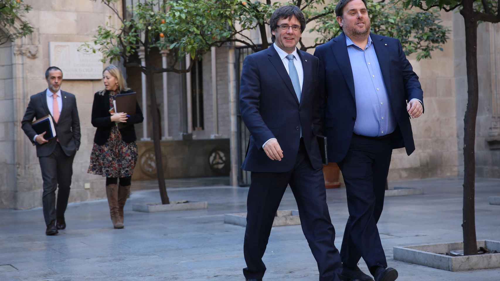 Carles Puigdemont y Oriol Junqueras, cuando eran presidente y vicepresidente de la Generalitat, respectivamente / EUROPA PRESS