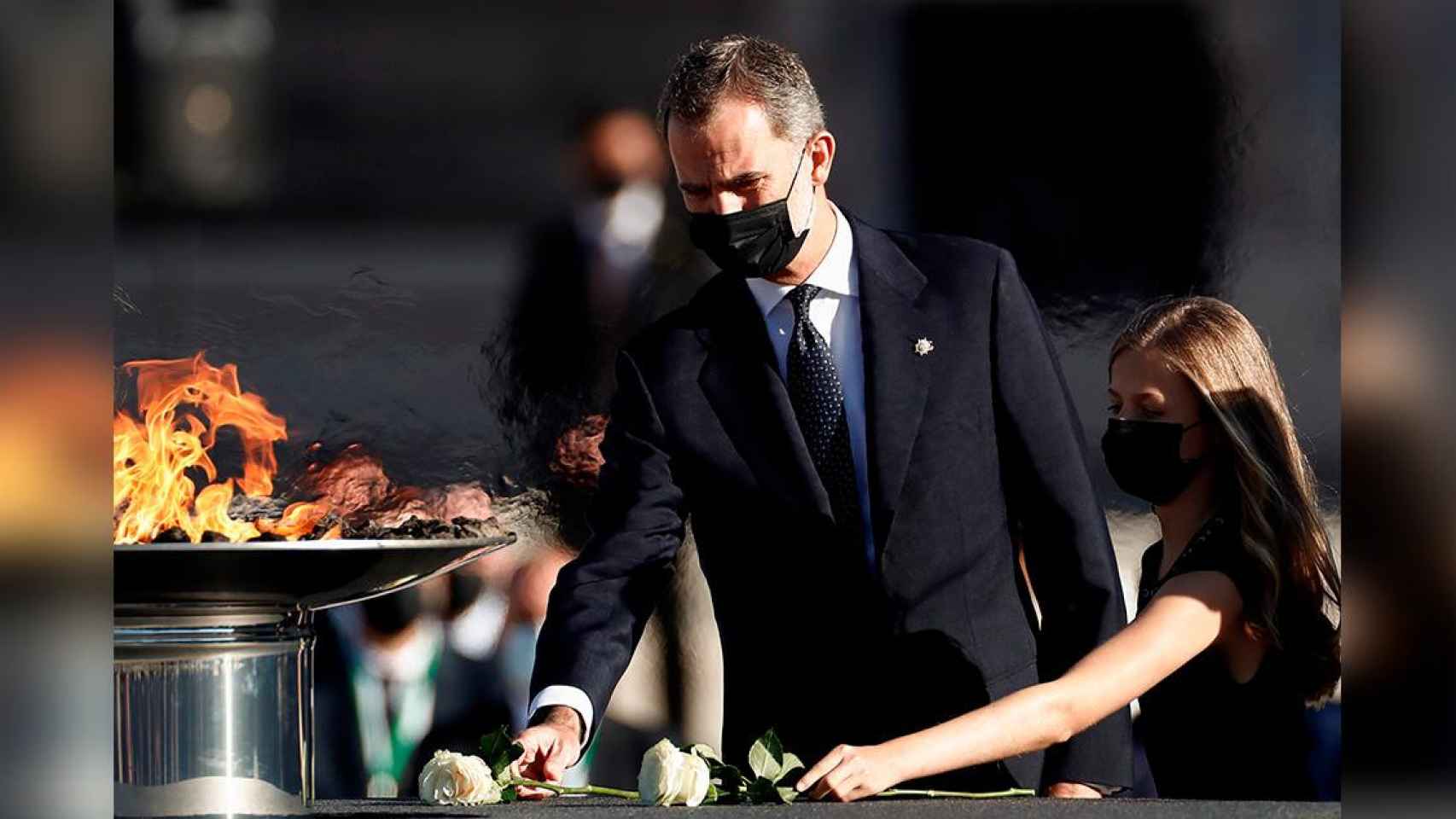 El Rey Felipe VI y su hija en un homenaje a las víctimas provocadas por el coronavirus / CASA REAL