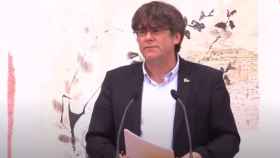 El expresidente de la Generalitat, Carles Puigdemont, en la Univesitat Catalana d'Estiu, en Prada de Conflent (Francia) / TWITTER