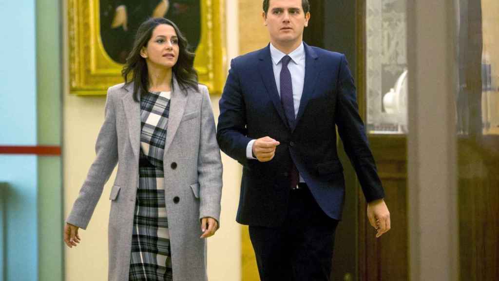 La líder de Ciudadanos en Cataluña, Inés Arrimadas, junto al presidente del partido, Albert Rivera / EFE