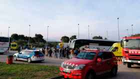 Imagen del accidente de autocar en la autopista AP-7 / Cedida