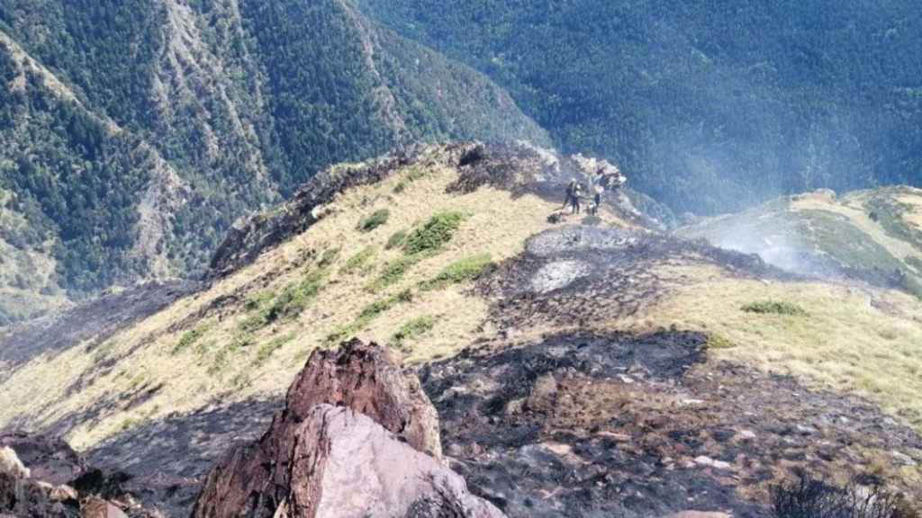 Zona montañosa arrasada por un incendio en Cataluña / BOMBERS