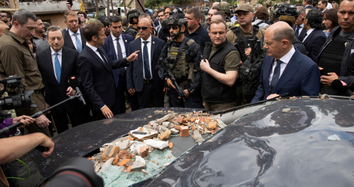 Los líderes europeos durante su visita a Kiev, Ucrania / ORLANDO BARRÍA - EFE