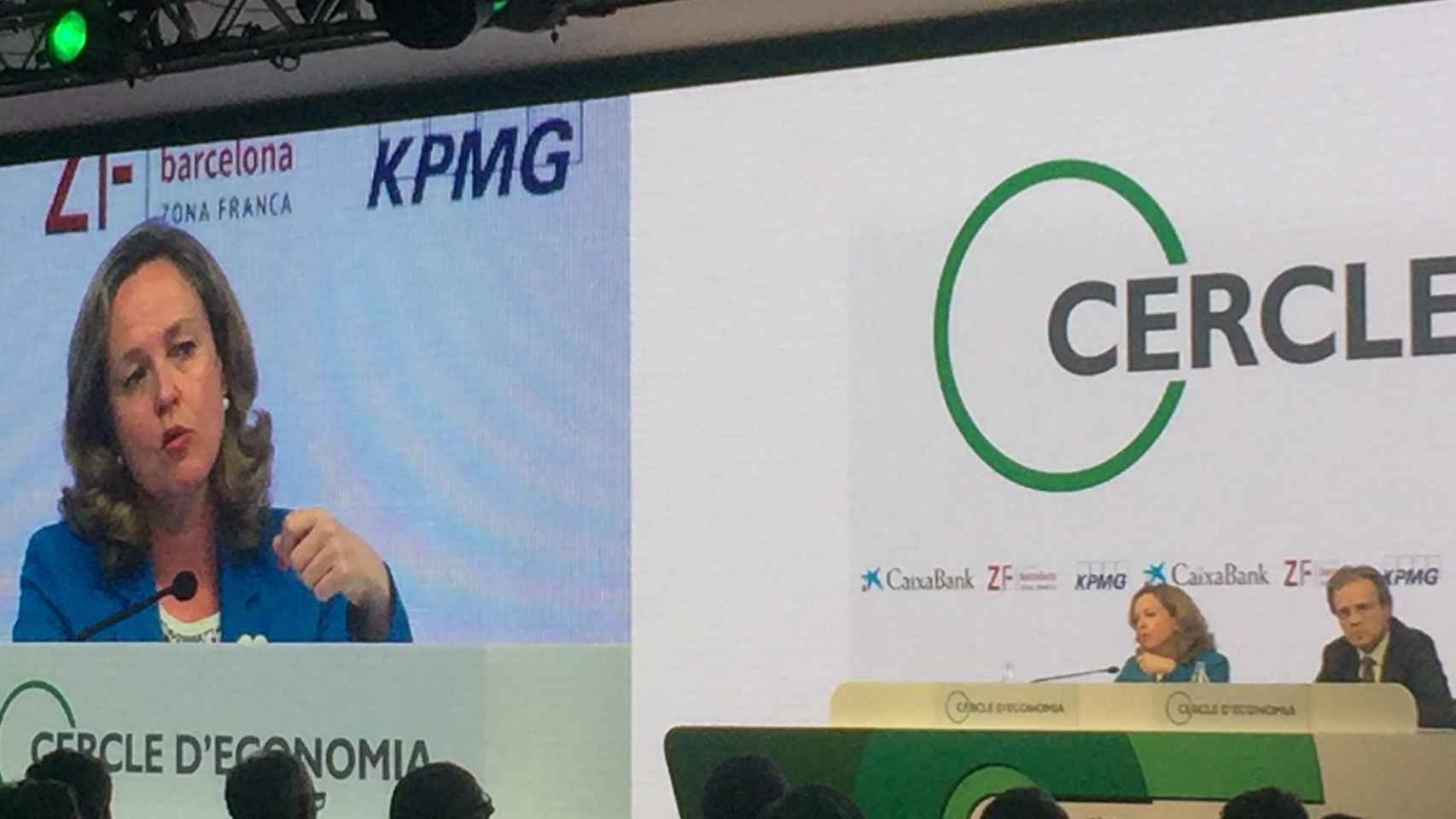 La ministra de Economía Nadia Calviño, en las jornadas económicas del Círculo de Economía /CG