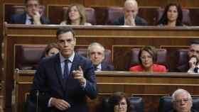 El presidente del Gobierno, Pedro Sánchez, durante una sesión de control al Gobierno