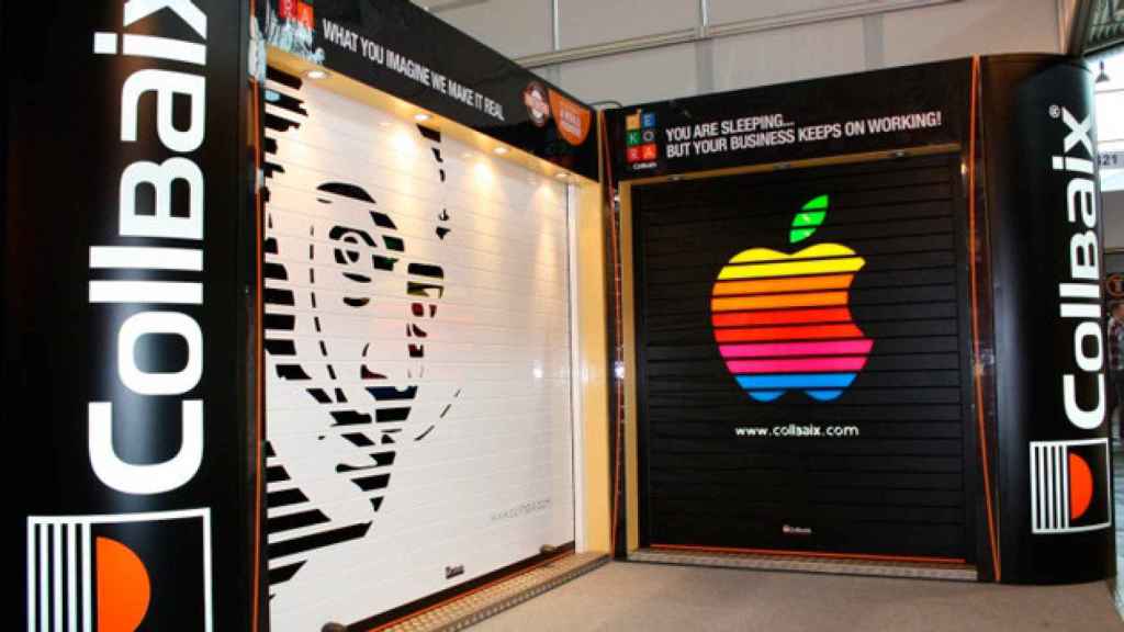 Persianas de seguridad con la imagen de  Salvador Dalí y de Apple diseñadas por Collbaix en Gran Canaria / CG