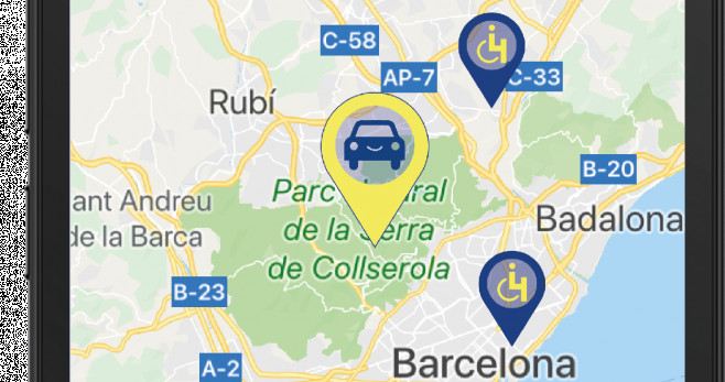 Imagen de la app para móviles para encontrar parkings para discapacitados / PARK4DIS