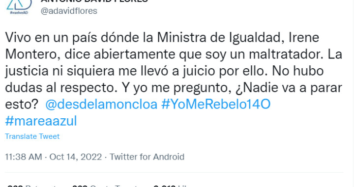 Publicación de Antonio David Flores en Twitter / @adavidflores