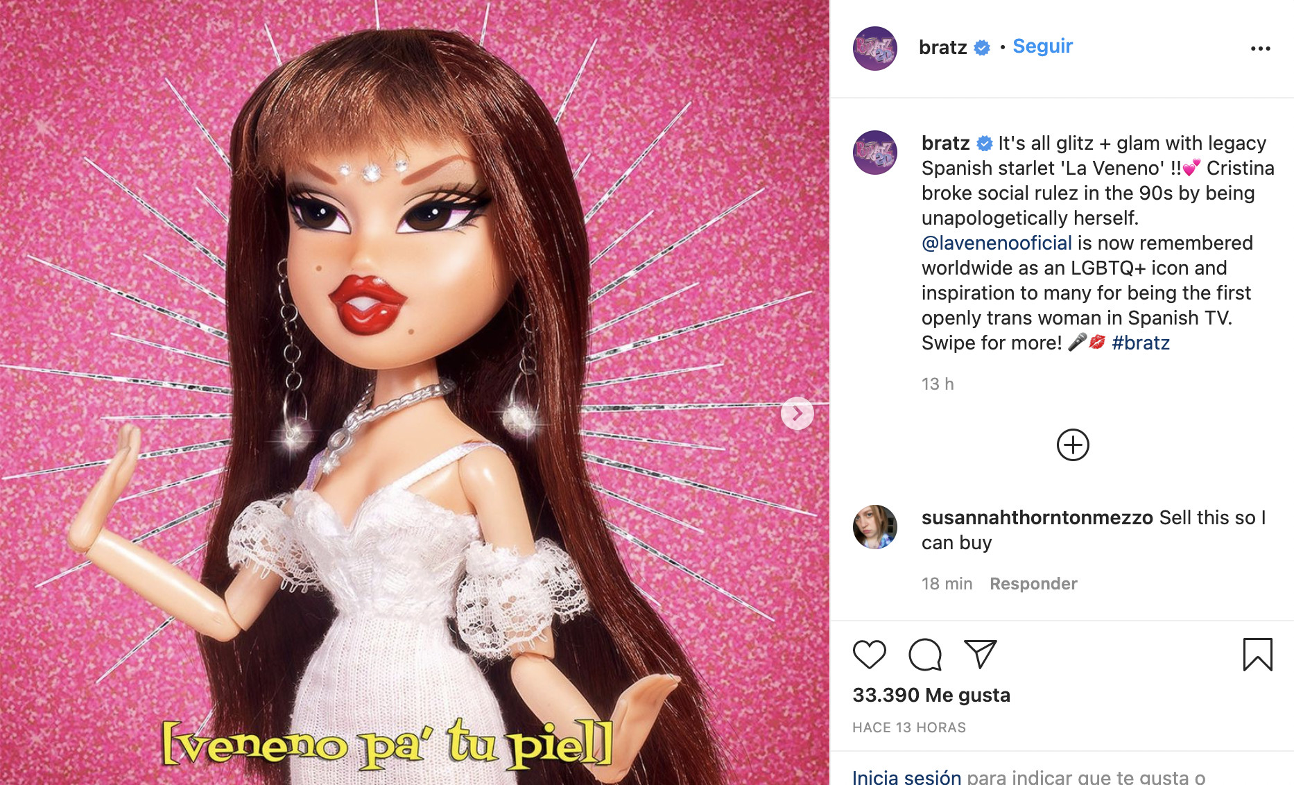 Homenaje de Bratz a La Veneno / INSTAGRAM