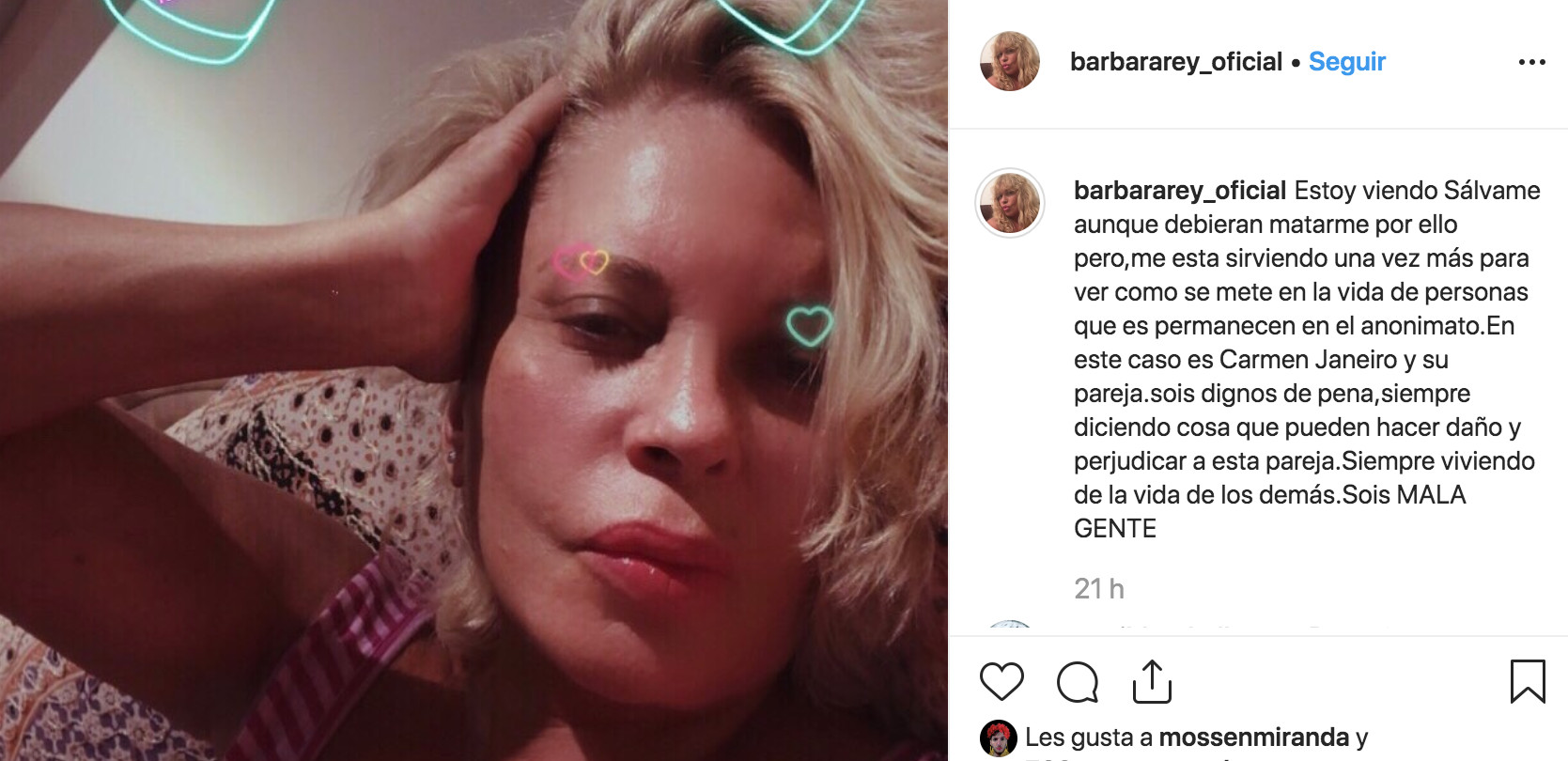 Bárbara Rey destroza sin piedad al programa 'Sálvame' / INSTAGRAM