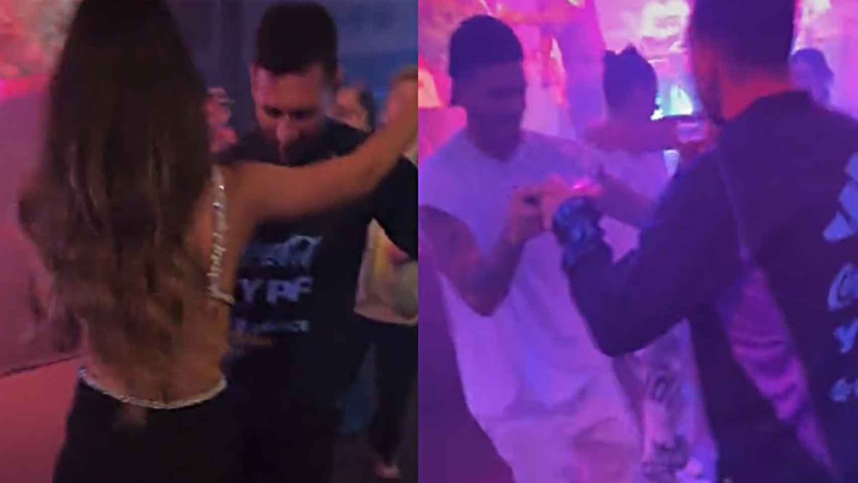 Messi bailando con Antonella Roccuzzo y Rodrigo De Paul / REDES